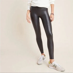 SPANX Shimmer Faux Leather Skinny Leggings Sz XS New with Tags